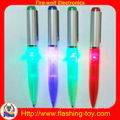 Abs Blink Aluminum Retractable Ballpoint Flashing Light Pen With 7pcs Led